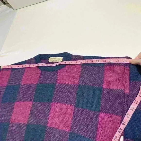 Vintage Brian MacNeil Sportswear Mens Checker Knit Crew Neck Sweater Size 2XL - Picture 5 of 9